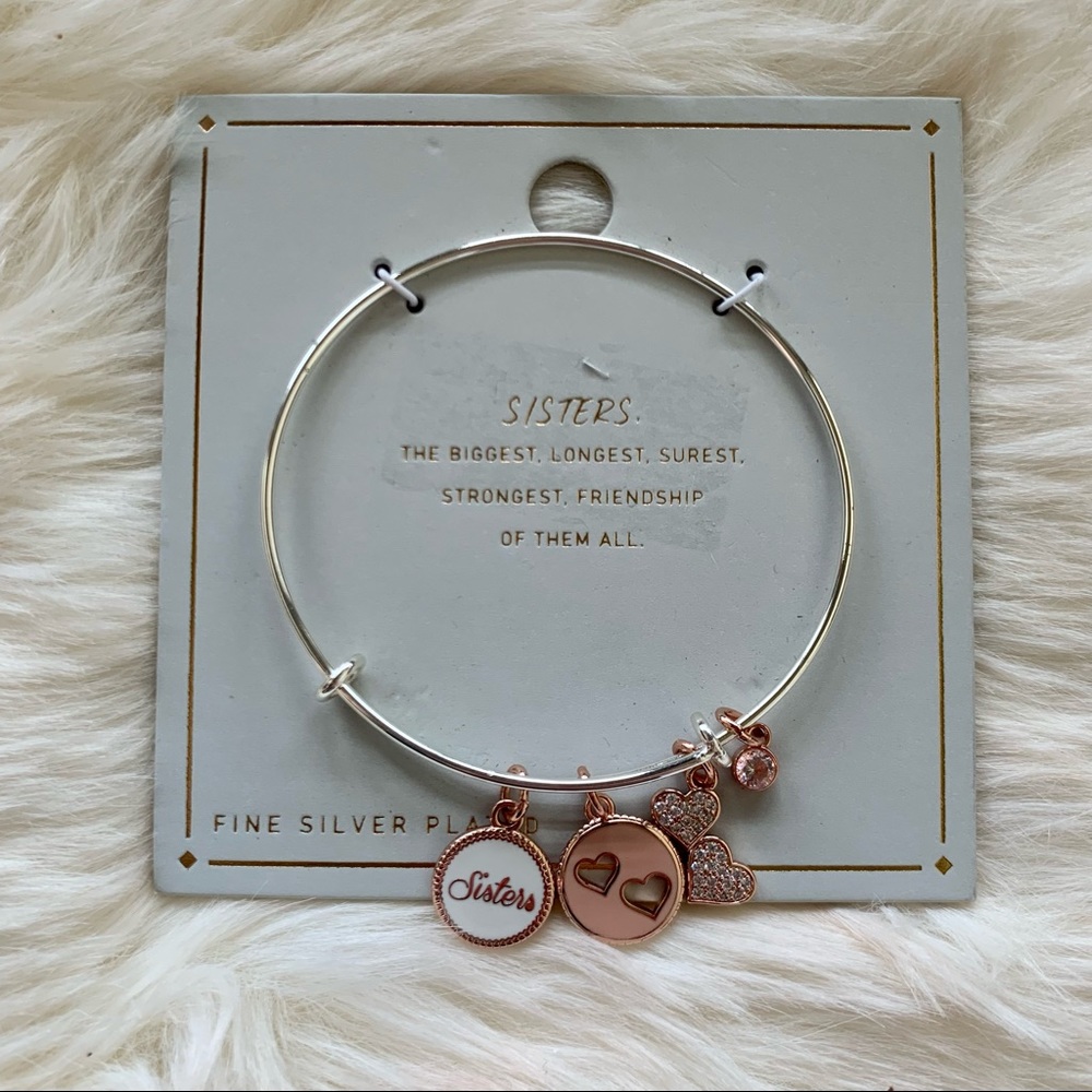 NWT ‘Sisters’ Heart Charm Silver Bracelet from Target Special Gift